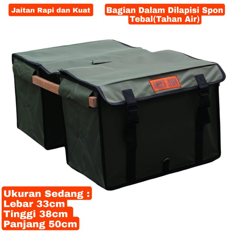 Tas Pos Obrok Kurir Sales Anti Air Tas Motor Tas Rengkek Tas Kargo Aries Jaya - Sedang