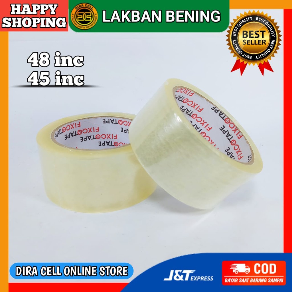 

Lakban Bening Ukuran Fixcotape Tebal 48MM 48 X 90 / 45MM 45 X 50 Premium Quality