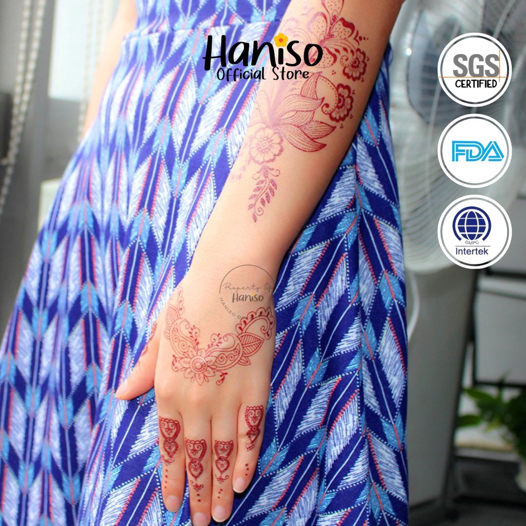 HANISO - Maroon Henna Instan Pengantin Premium Temporer Sepasang