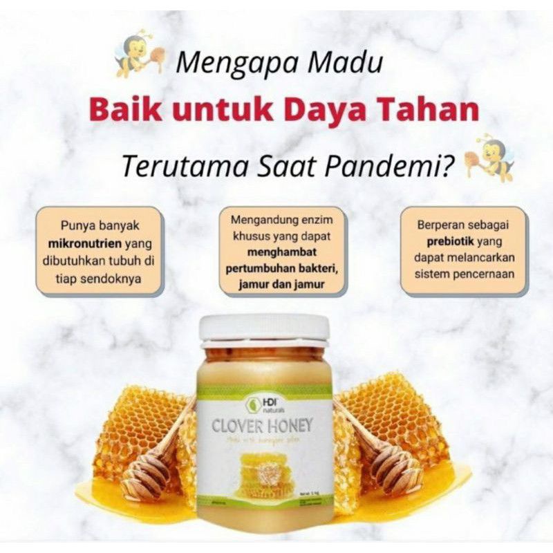 Clover Honey HDI Asli (Madu Asli) 250 gr  area Pontianak