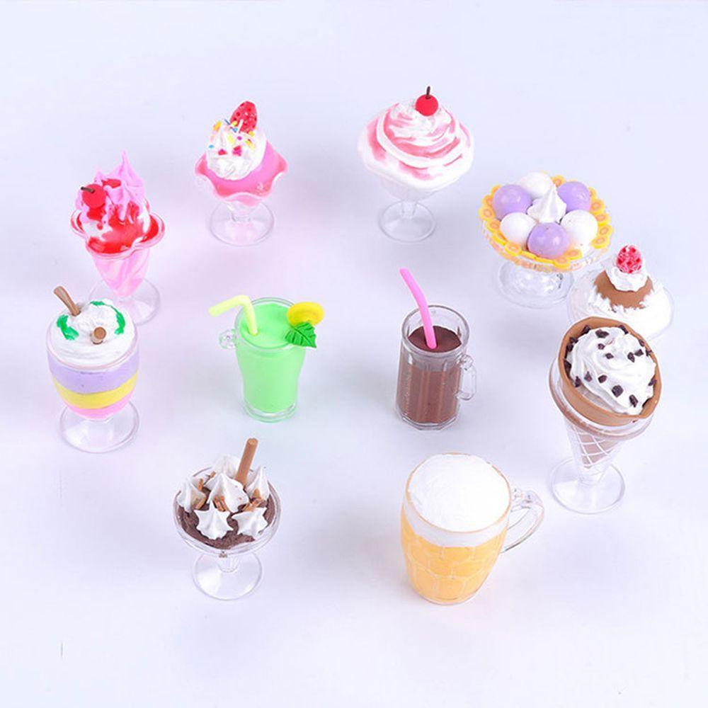 Lanfy Dish 17pcs/Set Peralatan Makan Plastik Goblets DIY Mainan Rumah Boneka Mini