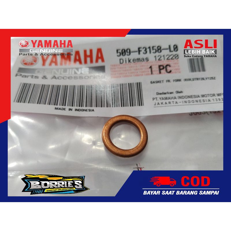 GASKET ATAU RING BAUT L TABUNG SHOCK DEPAN RX KING RXS RXZ VEGA MIO ASLI ORIGINAL YAMAHA YGP 509-F31