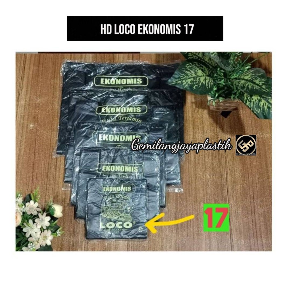 Kantong Plastik Loco Hitam Ekonomis Uk 17 Isi 50 Lembar