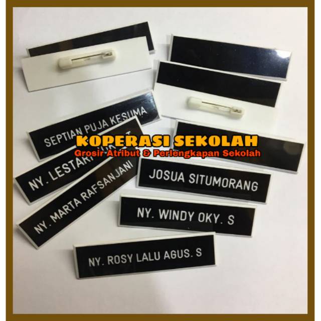 

Name Tag / Papan Nama Akrilik Peniti Fiberglass Custom Murah - Atribut Sekolah