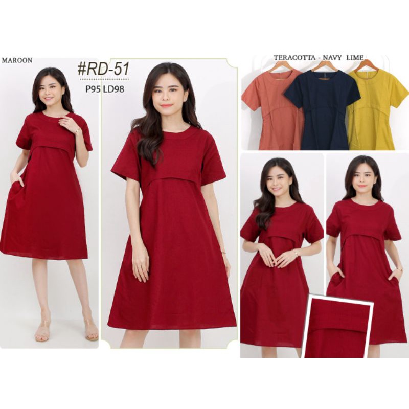 Dress Fashion BV RD-51 /Dress Wanita Polos Midi