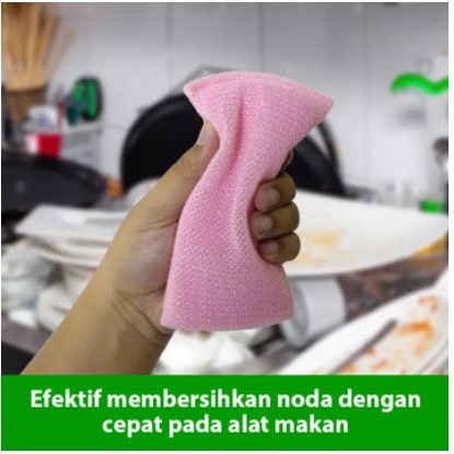 3M SCOTCH BRITE ID-60 ID60 Sabut Cuci Piring Spons Spon Jaring isi 1 Pcs PINK