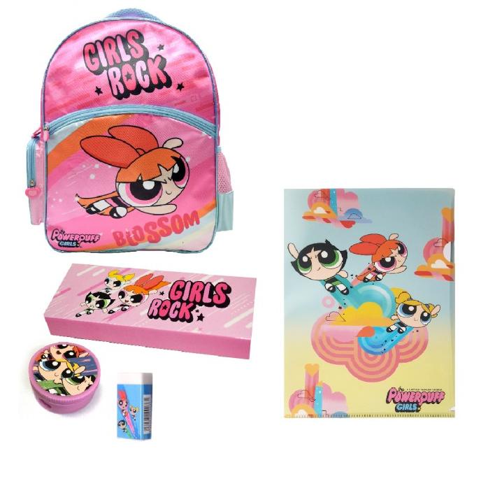 

Jnt Cod Powerpuff Girls Paket 5In1 Tas Anak + Tempat Pensil + Stationery Promo Kode 1135