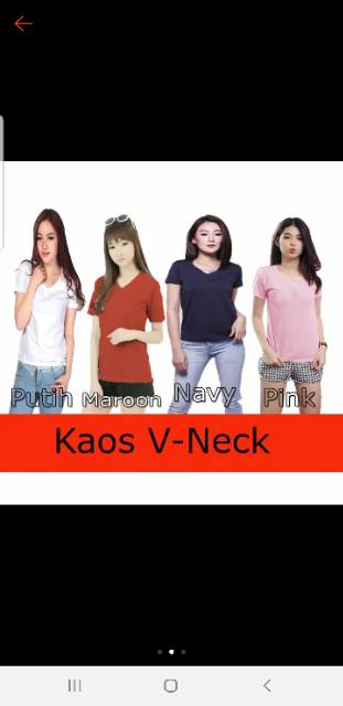 BH 185 Bahan spandek kaos v neck ukuran XL