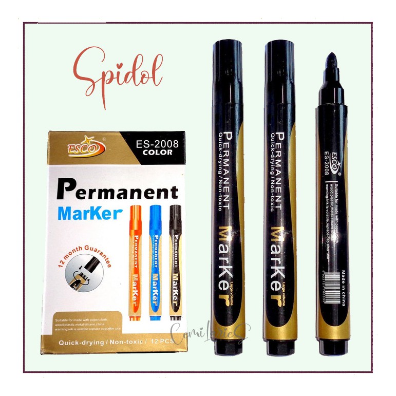 

Spidol Permanet Merek Esco - Warna Hitam
