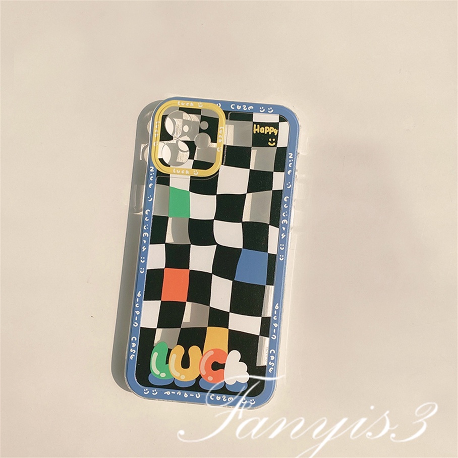 OPPO A17 A17k A77 A77s A57 A76 A96 A16 A16s A15 A15s A54 A74 A55 A95 A94 A93 A53 A33 A32 A9 2020 A3s A5s Reno 7Z 6 5 F11 F9Pro Colorblock Checkerboard Phone Case Clear TPU Soft Cover