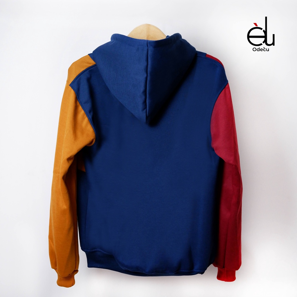 ODECU PREMIUM HOODIE MIX COLOR NMD NAVY MAROON DARK MUSTARD SWEATER OVERSIZE WANITA PRIA