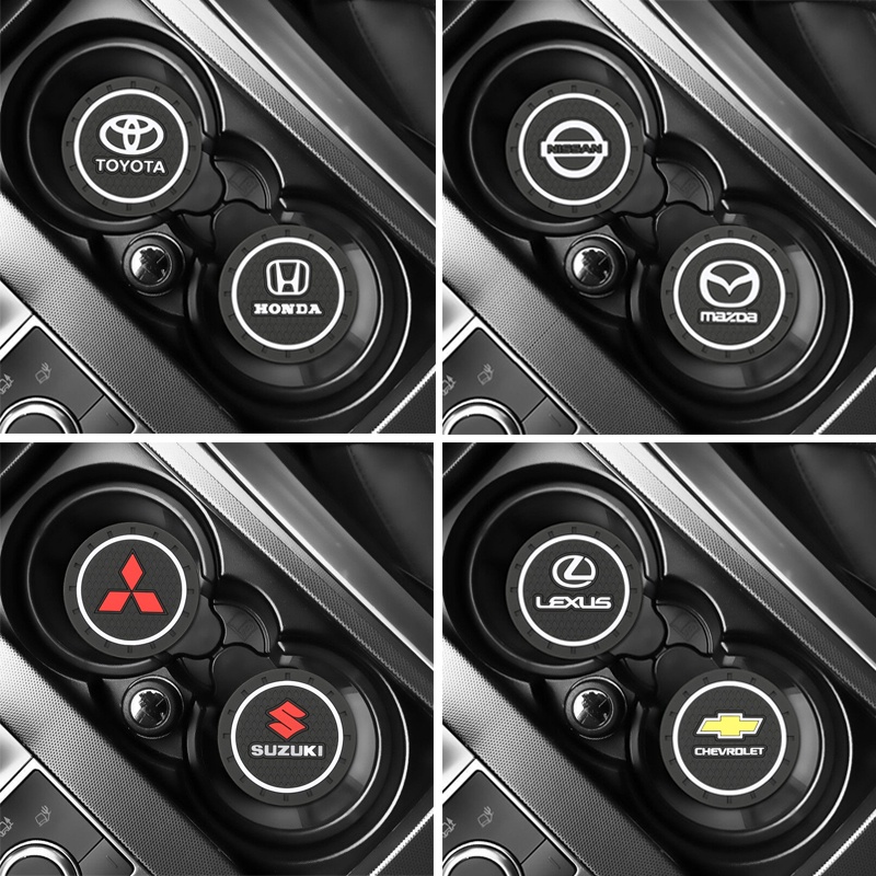 2 Pcs Tatakan Air Bahan Silikon Anti Slip Bentuk Bulat Untuk Mobil