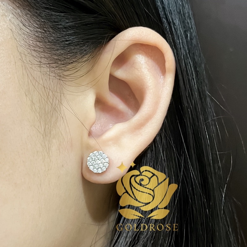 Anting Titanium OPK1 Lapis Emas 18k ANTI KARAT perhiasan crystal swarovski giwang mewah earrings