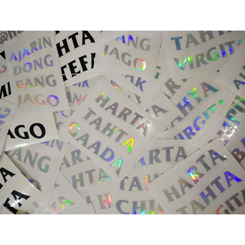 

STICKER HOLOGRAM HARTA TAHTA NAMA BANG JAGO DLL (CUSTOM)