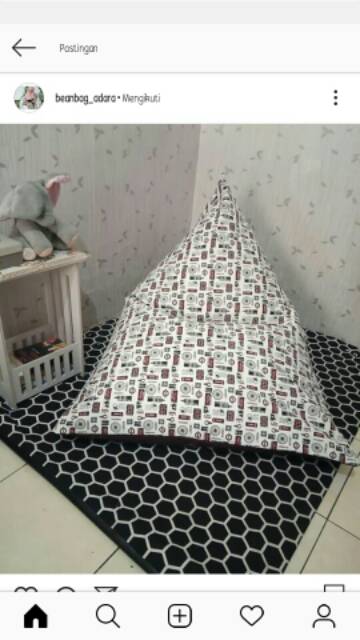 Beanbag triangle size L komplit tinggal duduk santai