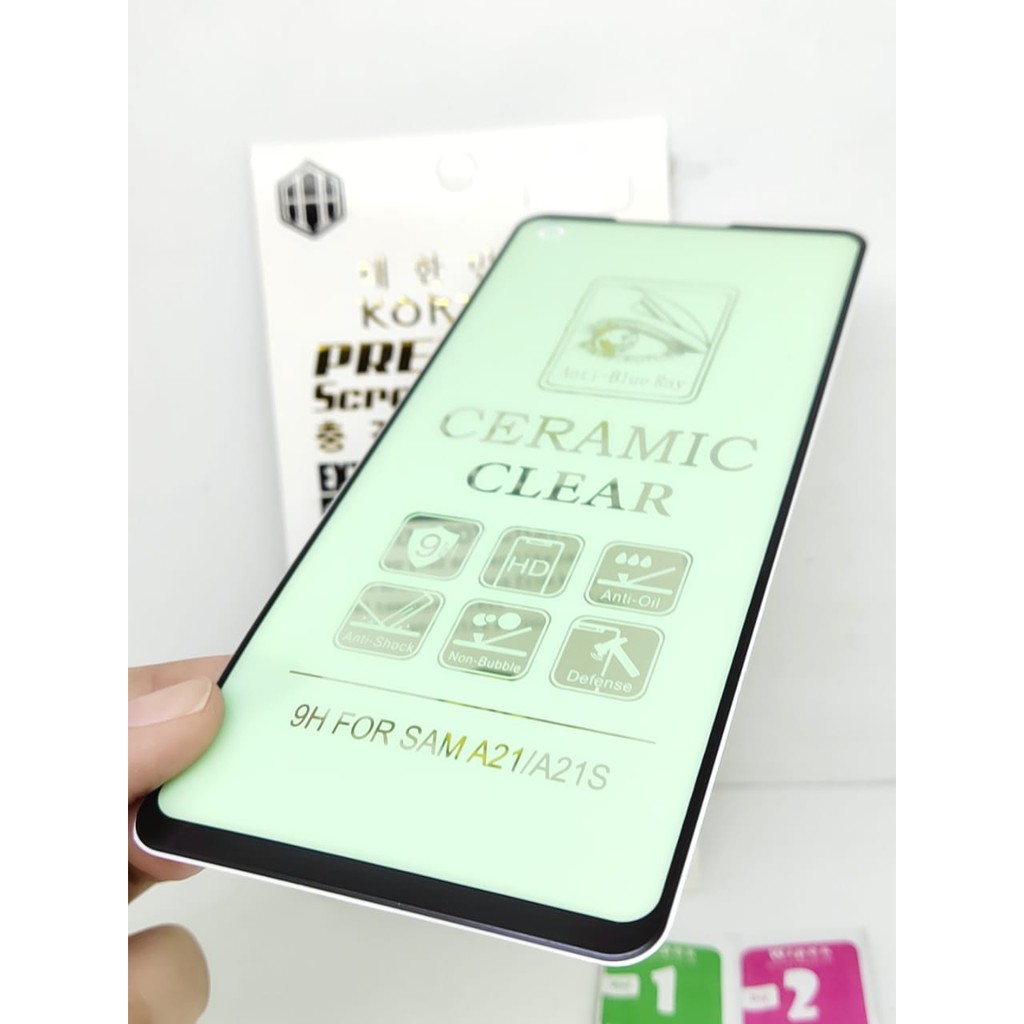 Tempered Glass Ceramic Film Samsung A21 A21s 6.5 inchi GREEN LIGHT Anti Radiasi Protection eye