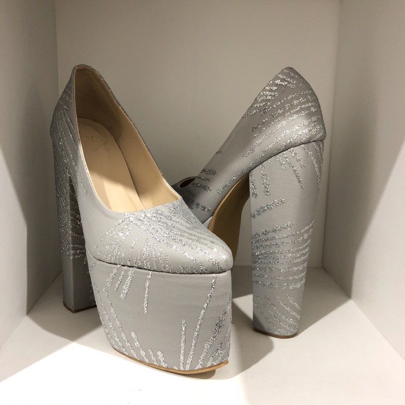 SILVY WEDDING SHOES SILVER/ SEPATU PENGANTIN 12CM 15 CM