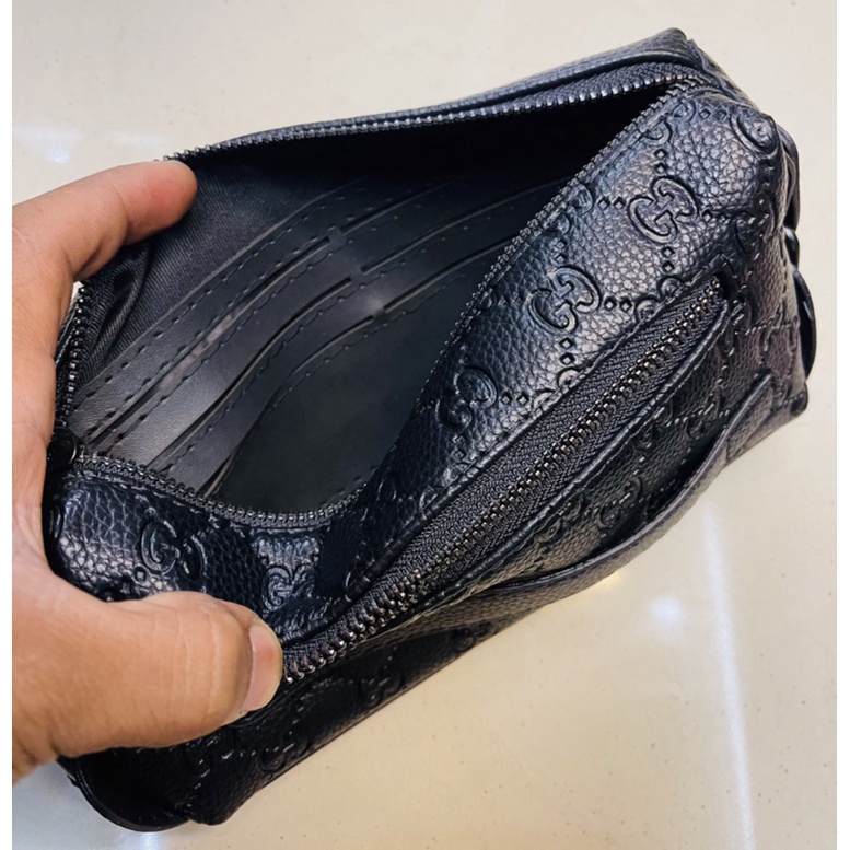 clutch Pouch Model Tangan tas Gucci Kulit Import Tas tabuang Pria/Wanita