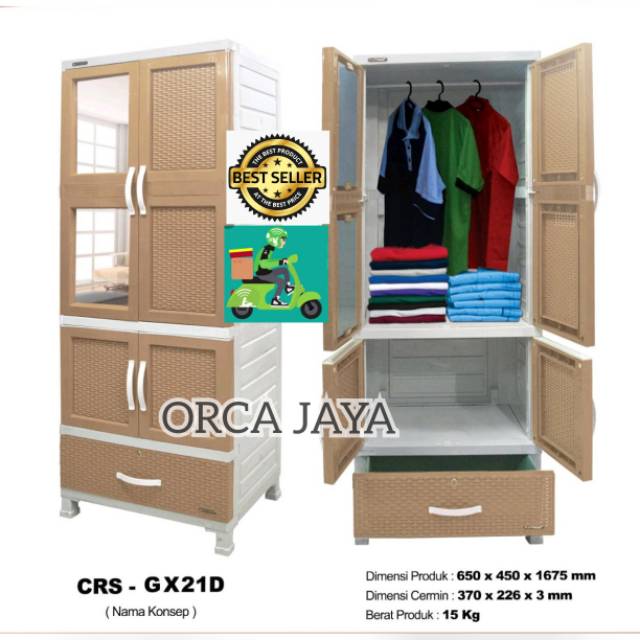 Lemari Plastik Pakaian Napolly Gantung