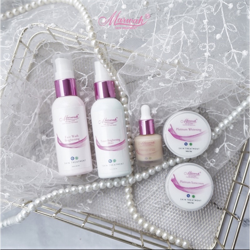 Marwah Skincare marwah krim malam e clinic Perawatan Pemutih Wajah Normal Glowing 2x Lebih Cerah /MARWAH PLATINUM-1