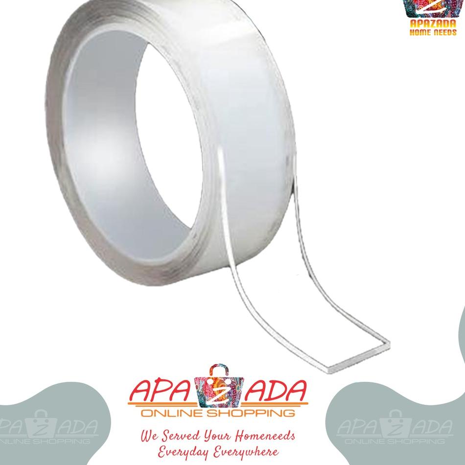 

『BIG SALE』 Apazada - Double Tape Nano Uk 20mm/30mm x 2m Clear / Perlengkapan Packing Bermutu Bisa Co