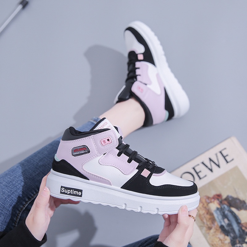 TBIG [COD] Sepatu Sekolah Sneakers High Top Import Shoes TOPTIME &amp; LOOK33YART  Wanita Sepatu Korea Style Sekolah Kuliah High Top
