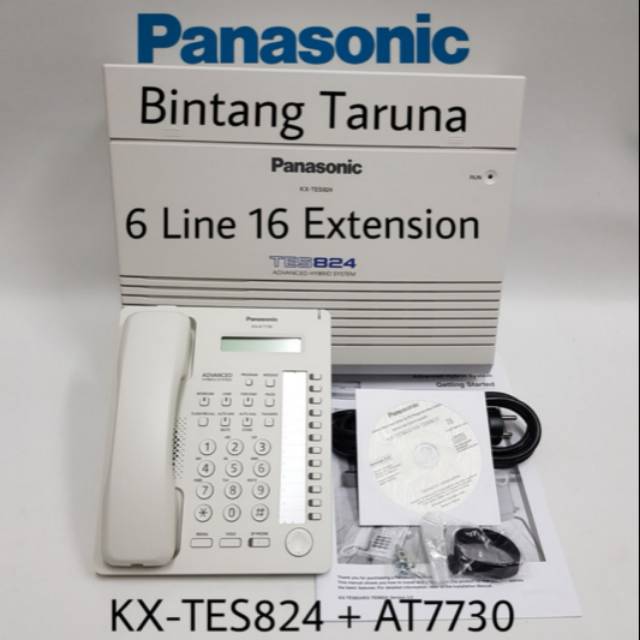 Pabx Panasonic KX-TES824 + Telepon KX-AT7730 (6 Line 16 Ext)