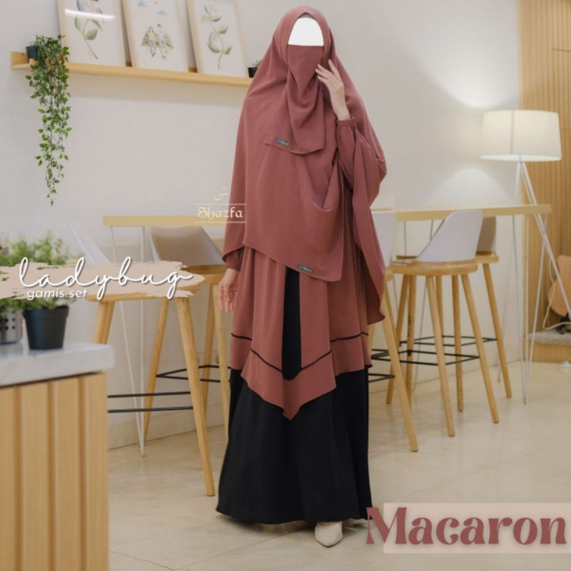 Gamis Set Khimar Ladybug by Shazfa