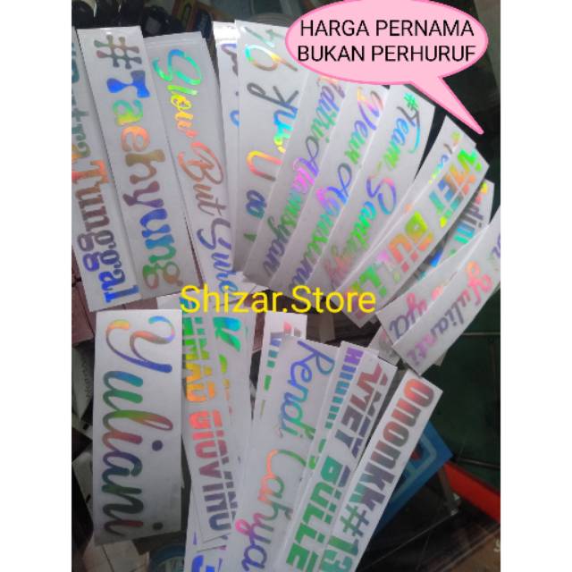  PERKATA KALIMAT COSTUME BEBAS NAMA  KPOP STIKER  HOLOGRAM  