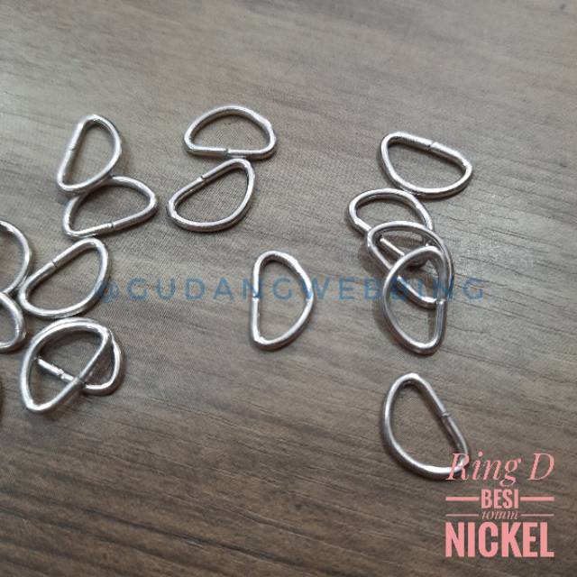 Ring D besi 1cm Nickel