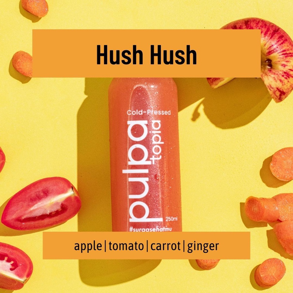 

Cold Pressed Juice Hush Hush - Jus Sehat Detox Diet Natural Sayur Buah 250ml 500ml 1000ml Pulpatopia