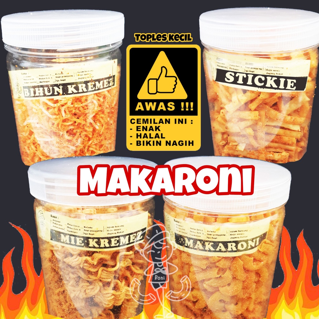 

PREMIUM - MAKARONI MIE REMEZ BIHUN KRIUK CEMILAN JAJANAN JADUL TOPLES KECIL