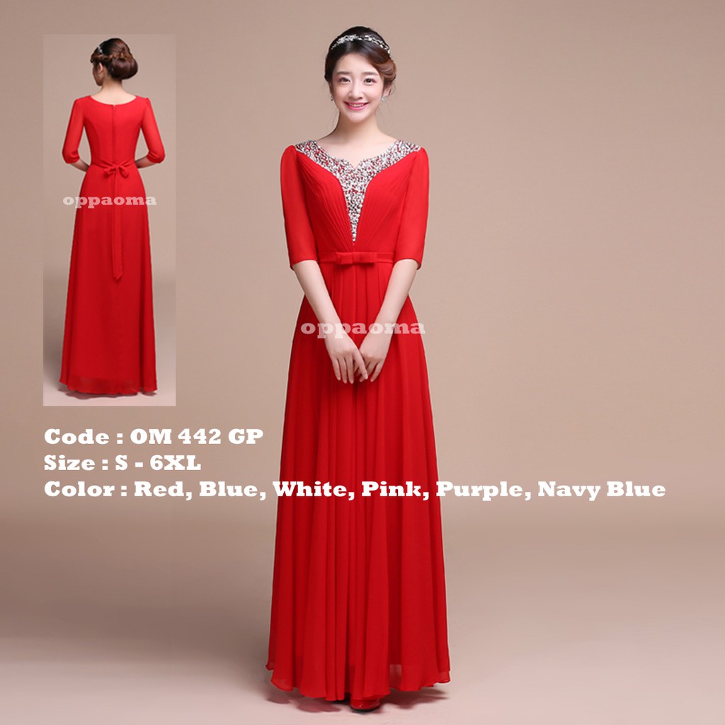 Gaun pesta simple modern oppaoma OM 442 GP