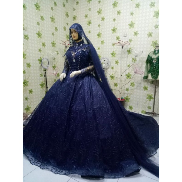 gaun mur, mer, cantik, riqus warna komlpit