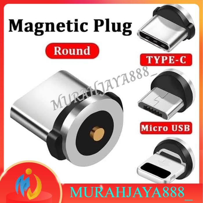 [COD]kepala casan magnet 1 konektor android micro USB type C iphone kabel magnet 1 titik plug kabel 
