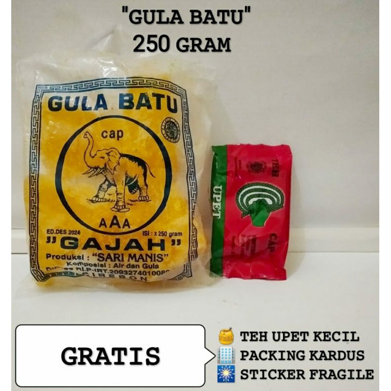 

Gula Batu Madu - CAP GAJAH - Khas Cirebon Kemasan 200 Gram