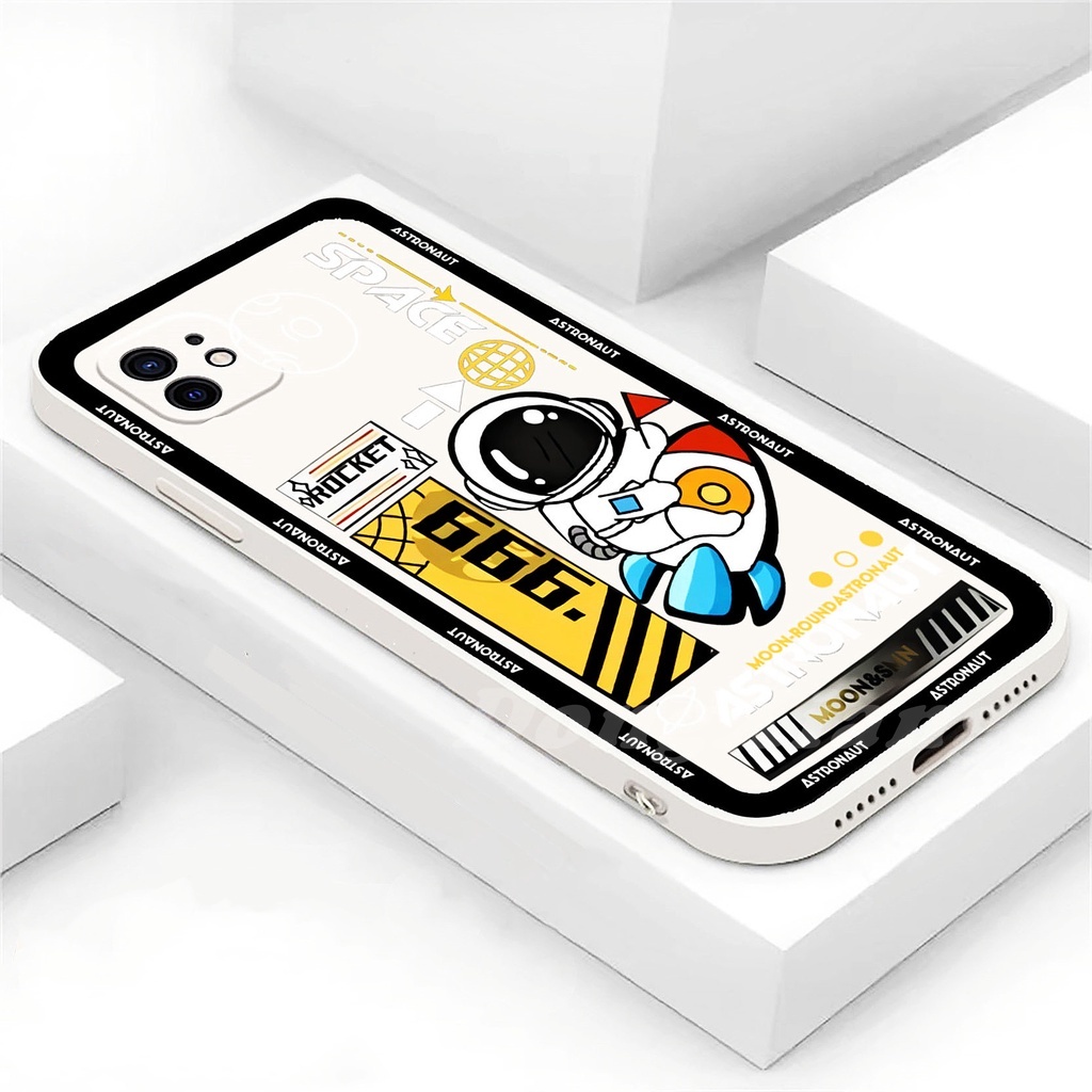 Soft Case TPU Motif Astronot Luar Angkasa Untuk IPhone 13 Pro Max 11 12 Xr XS 6 6S 7 8 Plus