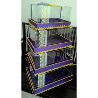 Dijual Kotak Box Hantaran seserahan warna  ungu Gold  mika 