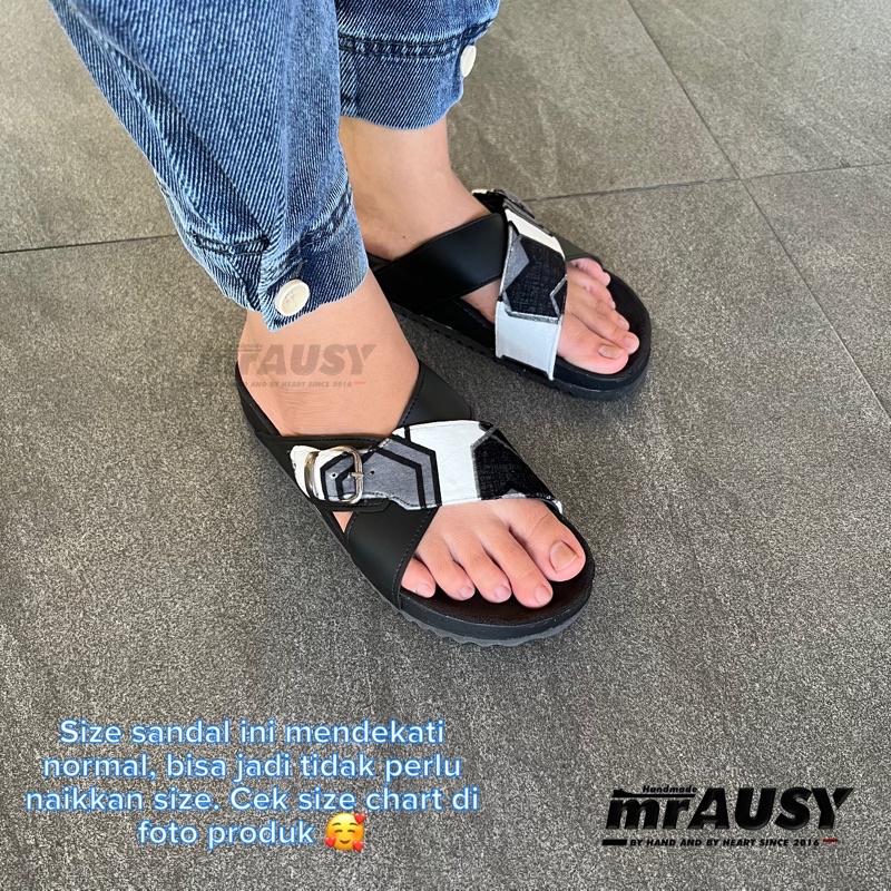 Sandal Selop Birken Wanita Cewek Casual mrAUSY Silang Sofa