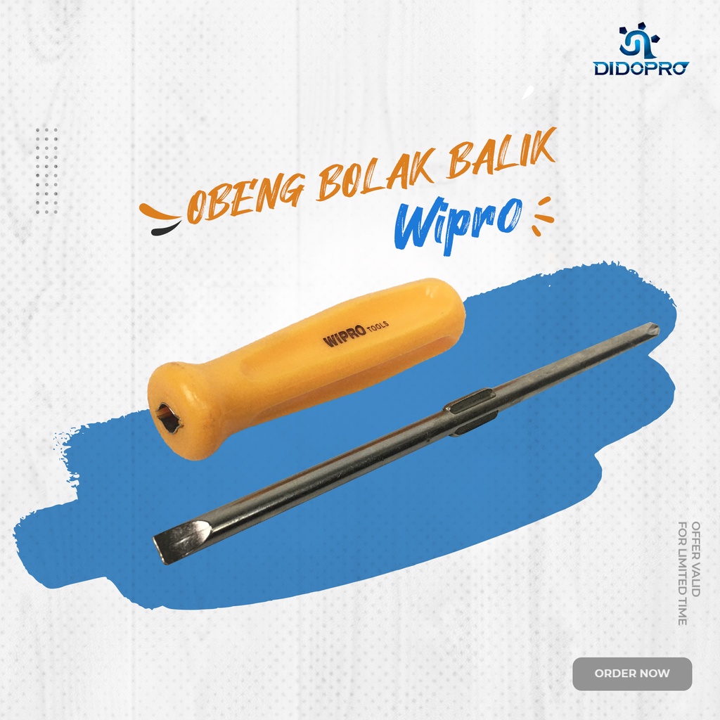 WIPRO Obeng Bulat 6mm Bolak Balik Kuning / 2 Ways Screwdriver Round