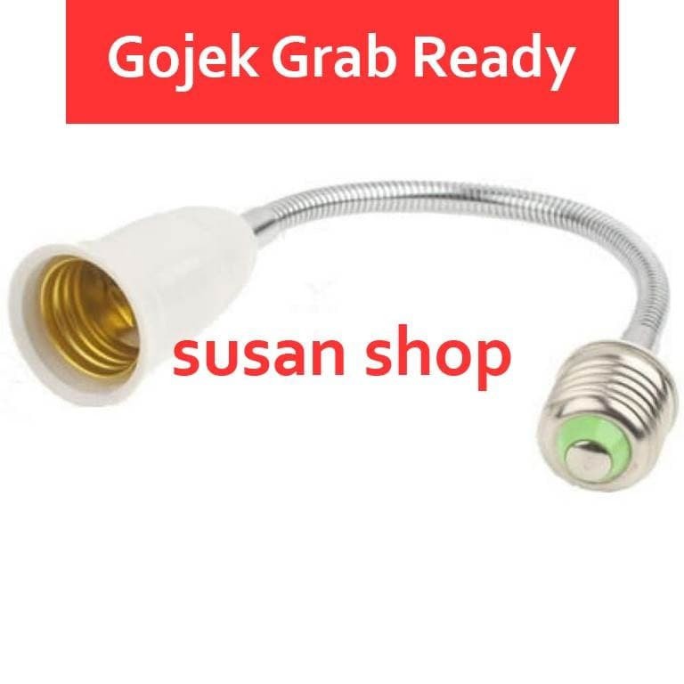 Bohlam Extender 20cm Adapter Ekstensi Flexible Fleksibel Extension