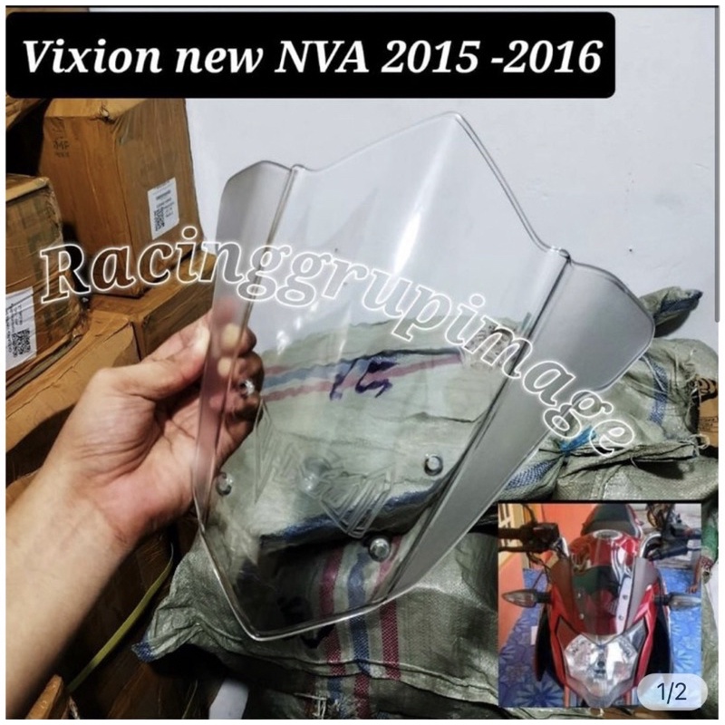 Visor Vixion New NVA 2016 warna hitam pekat