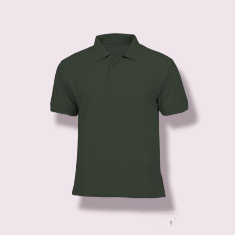 Kaos Polo ,Polo Shirt Polos ,Bawan Cotton Cvc (Adem) - Warna Hijau Army