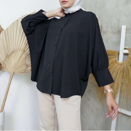 Basic Oversized Shirt / Kemeja Polos Oversize / Kemeja Batwing / Kemeja Bigsize Wanita XXL