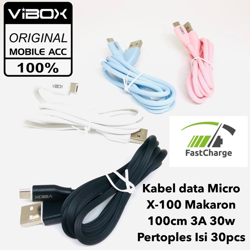 Kabel data Micro X-100 Makaron 100cm 3A 30w Pertoples Isi 30pcs