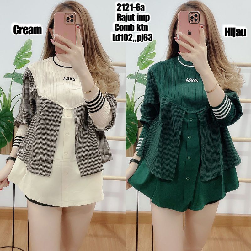 blouse rajut mic katun kotak import// LD 110 cm
