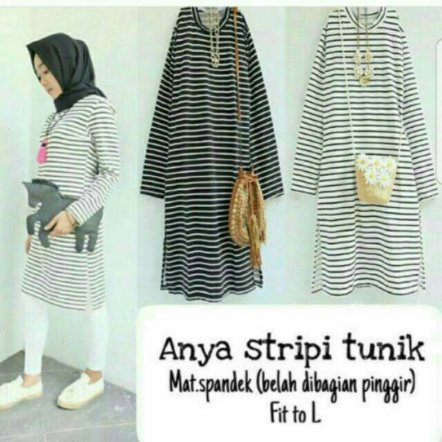 Anya Stripe Tunik / Atasan wanita / Baju tunik