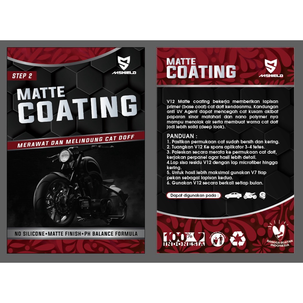 Coating Perawatan Motor Cat Doff Sachet - Matte Coating - Pengkilap Body Doff