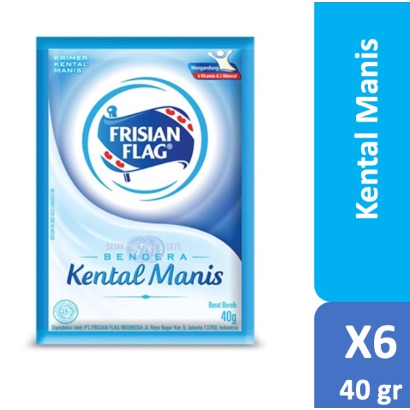 

Frisian Flag Susu Kental Manis 1 Renceng isi 6 Sachet