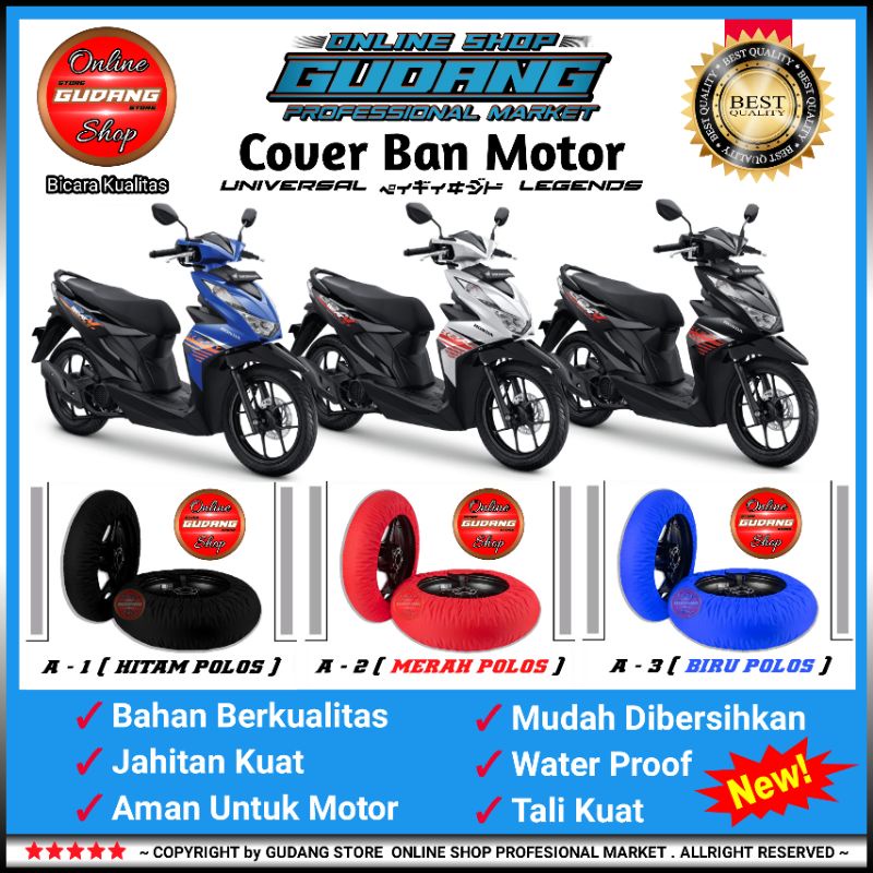 Cover Ban motor beat/motor bebek/motor matic/supermoto/sarung ban motor/ pelindung ban